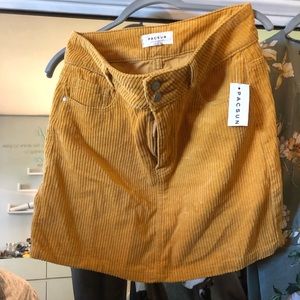pacsun yellow corduroy skirt
